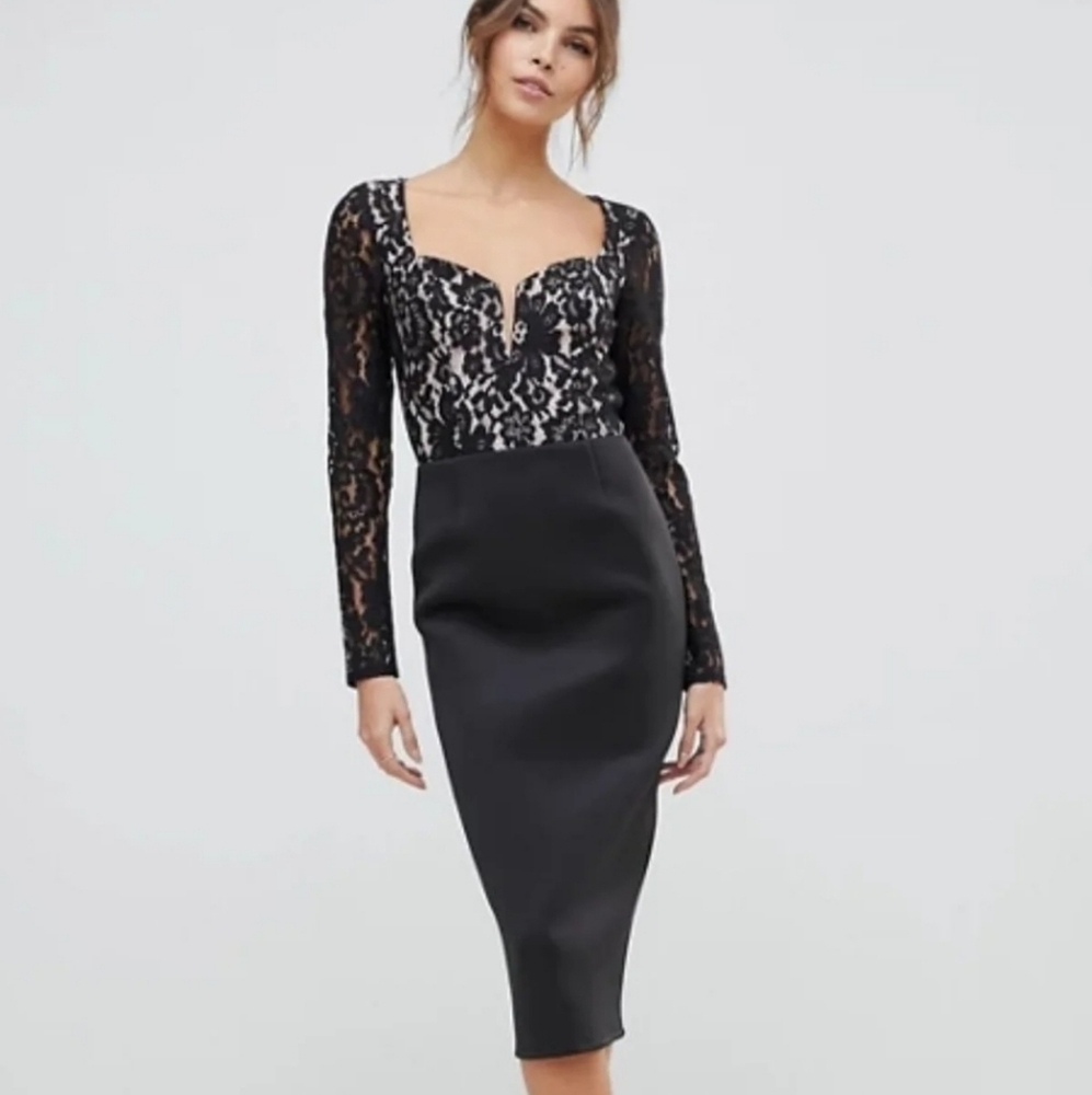 Sweetheart lace midi dress